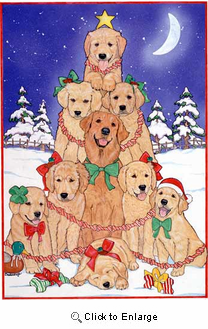 Golden Retriever Christmas Cards Tree