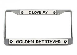 Golden Retriever License Plate Frame