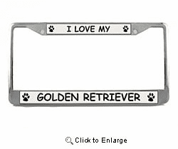 Golden Retriever License Plate Frame