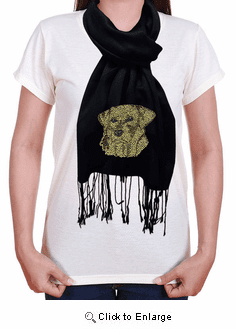 Golden Retriever Rhinestone-Stud Pashmina Wrap Scarf