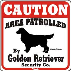 Golden Retriever Caution Sign