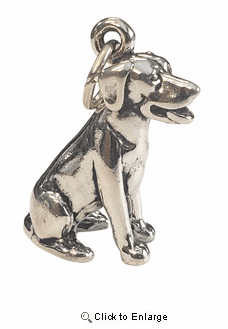 Golden Retriever Sterling Silver Charm