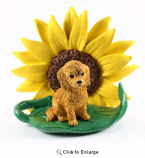 Goldendoodle Sunflower Figurine