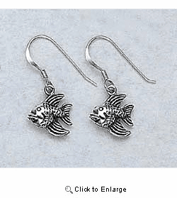 Goldfish Earrings Sterling Silver