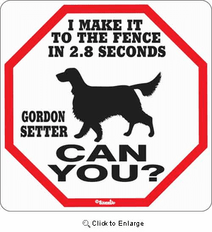 Gordon Setter 2.8 Seconds Sign