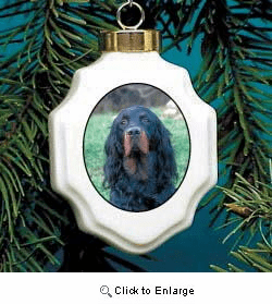 Gordon Setter Christmas Ornament Porcelain