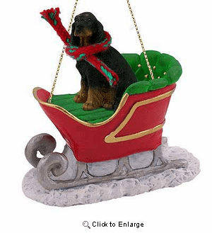 Gordon Setter Sleigh Ride Christmas Ornament