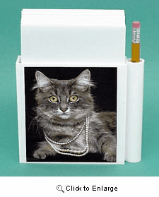 Gray Cat Hold-a-Note