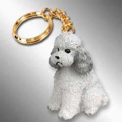 Gray Poodle Keychain