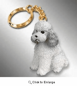 Gray Poodle Keychain