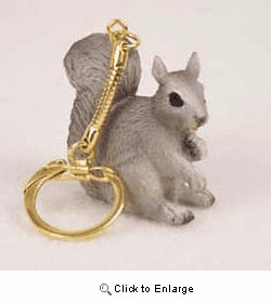 Gray Squirrel Keychain