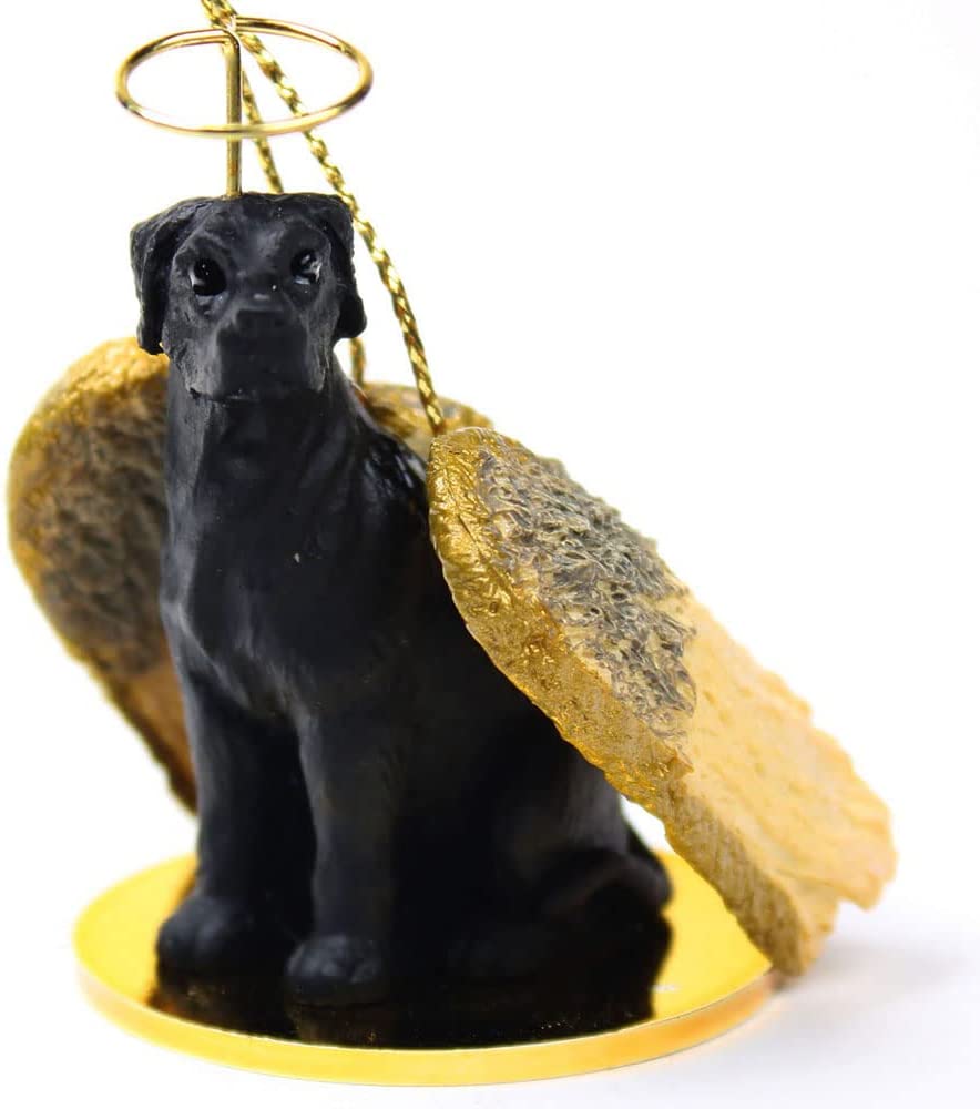 Great Dane Angel Ornament Black Uncropped