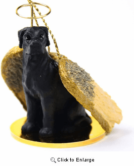 Great Dane Angel Ornament Black Uncropped