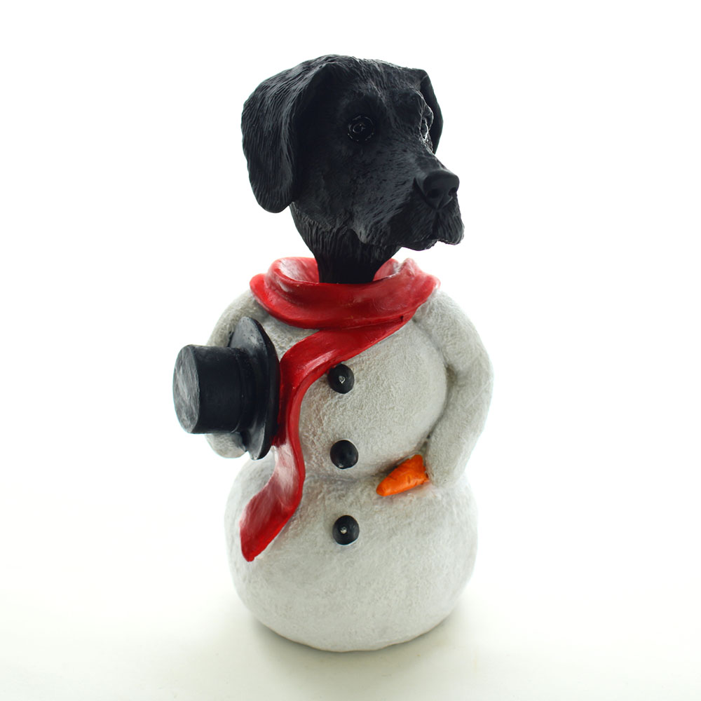 Great Dane Black Uncropped Snowman Christmas Decoration