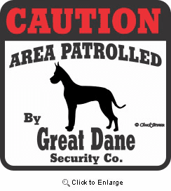 Great Dane Bumper Sticker Caution