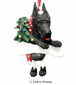 Great Dane Christmas Tree Ornament - Personalize (Black)