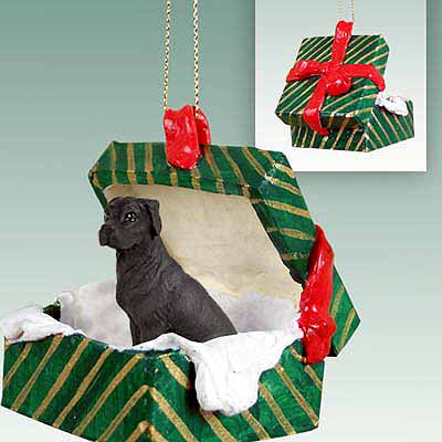 Great Dane Gift Box Christmas Ornament Black Uncropped