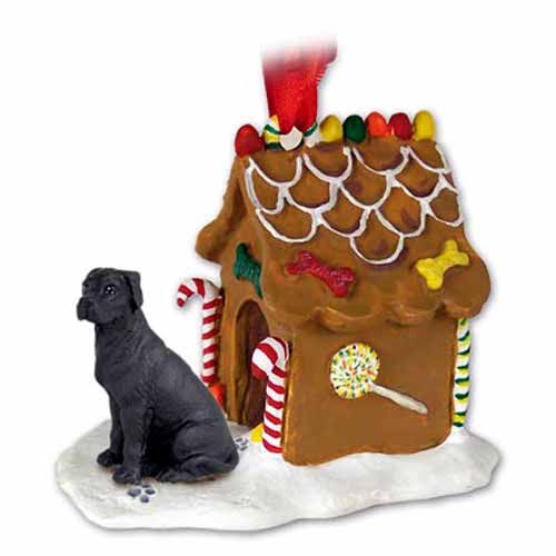 Great Dane Gingerbread House Christmas Ornament Black Uncropped