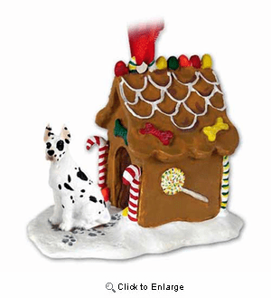 Great Dane Gingerbread House Christmas Ornament Harlequin