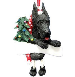 Great Dane Christmas Tree Ornament - Personalize (Black)