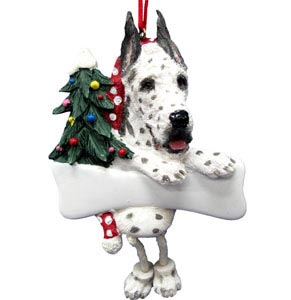 Great Dane Christmas Tree Ornament - Personalize (Harlequin)