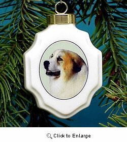 Great Pyrenees Christmas Ornament Porcelain