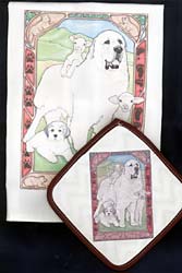 Great Pyrenees Dish Towel & Potholder