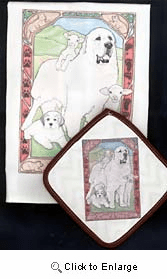 Great Pyrenees Dish Towel & Potholder
