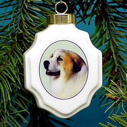 Great Pyrenees Christmas Ornament Porcelain