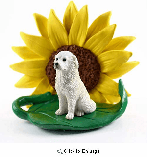 Great Pyrenees Sunflower Figurine