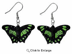 Green Malachite Butterfly Earrings True to Life