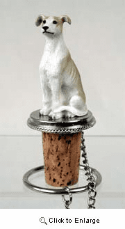 Greyhound Bottle Stopper (Tan & White)