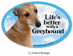 Greyhound Car Magnet - Life's Better