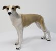 Greyhound Figurine Tan and White 4"