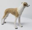Greyhound Figurine Tan and White 4"