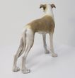 Greyhound Figurine Tan and White 4"