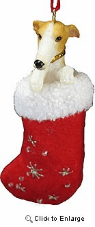 Greyhound (Tan) Christmas Stocking Ornament