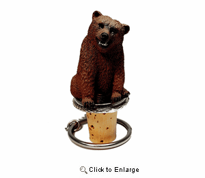 Grizzly Bear Bottle Stopper