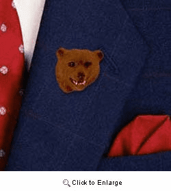 Grizzly Bear Pin Hand Painted Resin