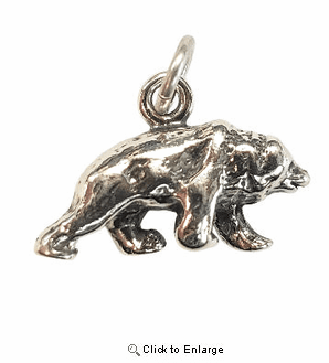 Grizzly Bear Sterling Silver Charm