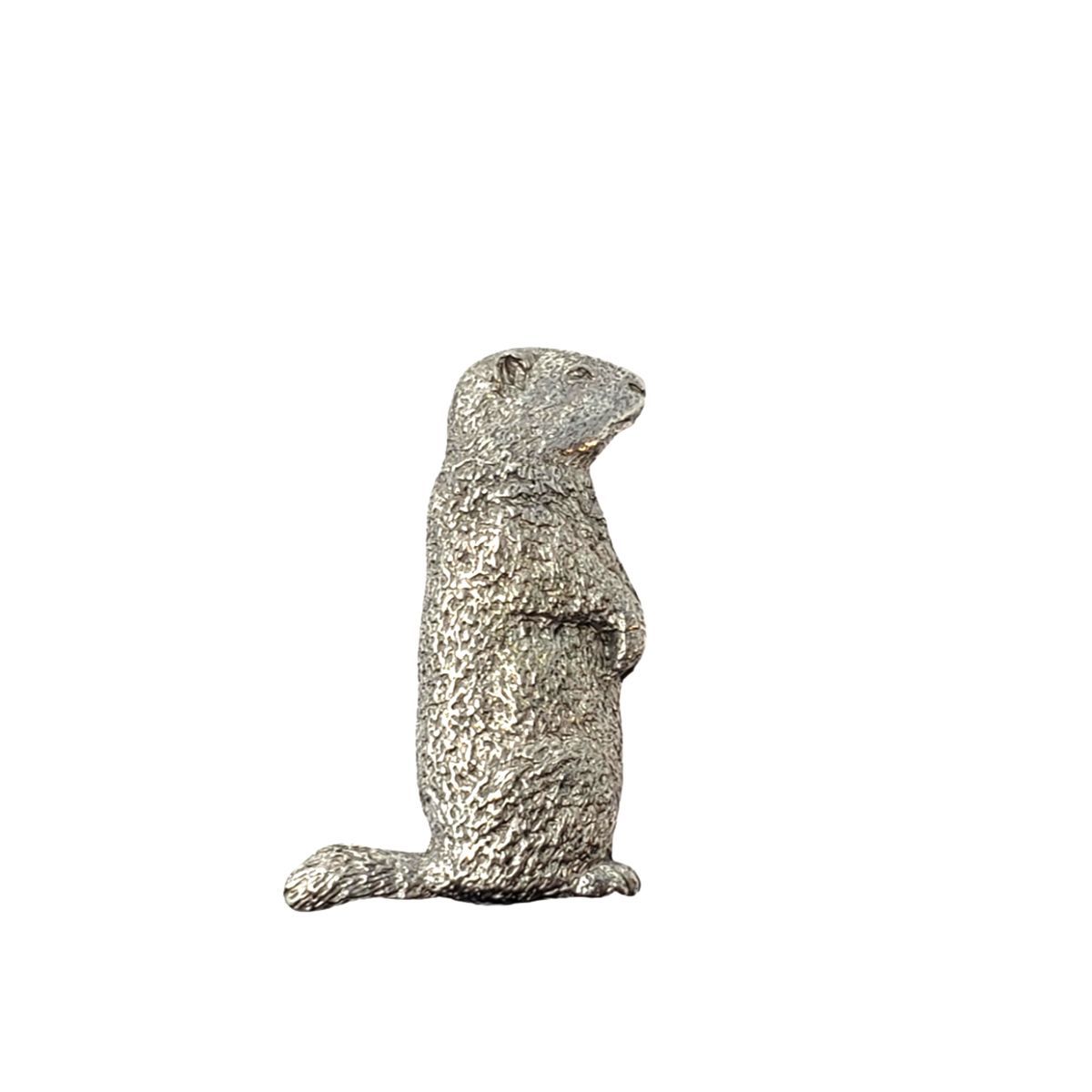 Groundhog Pewter Pin (Woodchuck) Punxsutawney Phil!