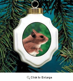 Hamster Christmas Ornament Porcelain