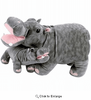 Hippo With Baby Plush Stuffed Animal 18"
