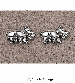 Hippo Stud Earrings in Silver – Patrick Mavros