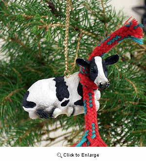 Holstein Cow Tiny One Christmas Ornament 2"