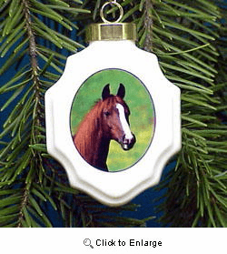 Horse Christmas Ornament Porcelain