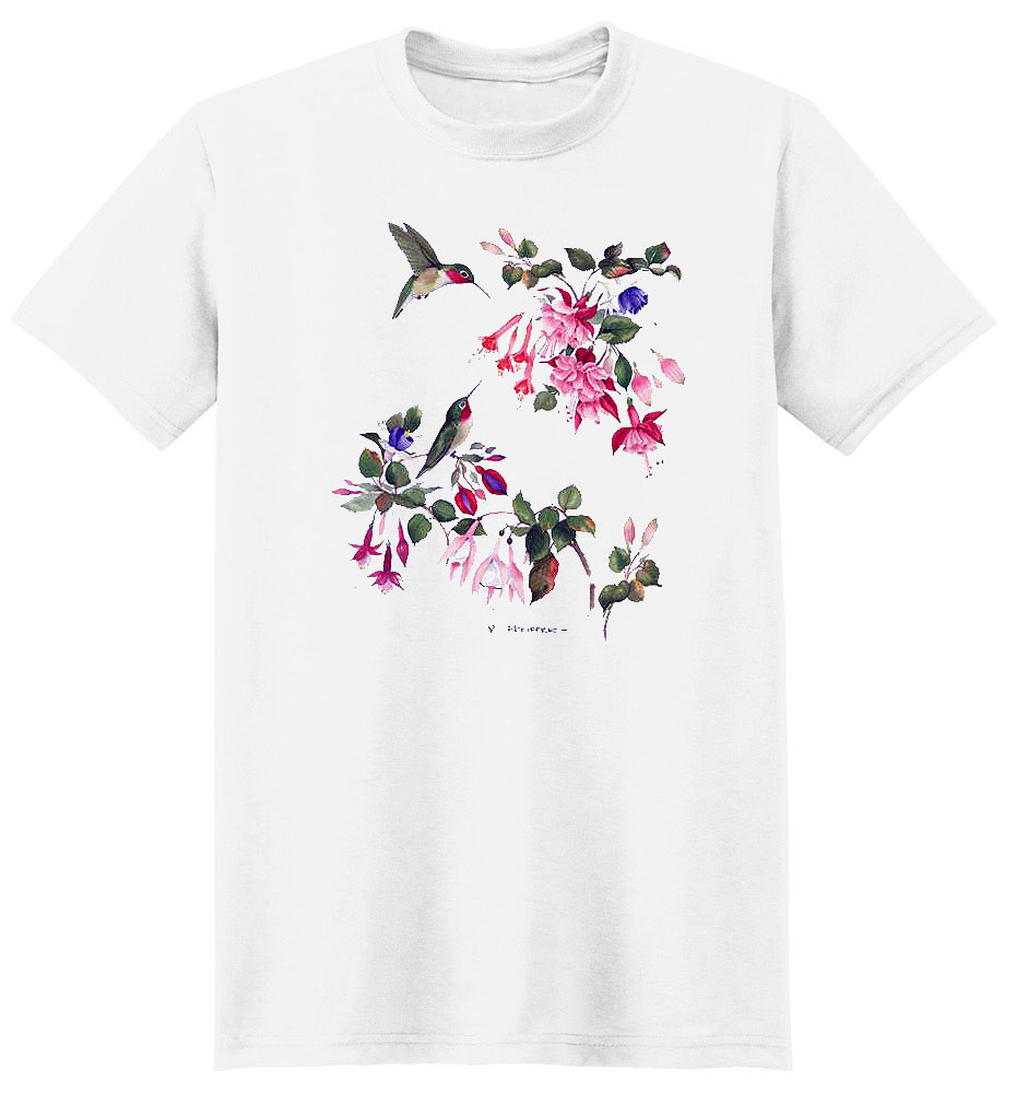 Hummingbird T Shirt Fuchsias