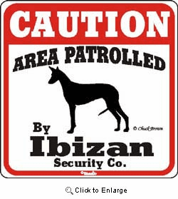 Ibizan Hound Caution Sign