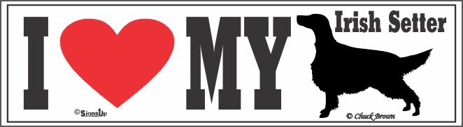 Irish Setter Bumper Sticker I Love My