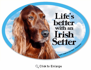 Irish Setter Car Magnet - Life's Better